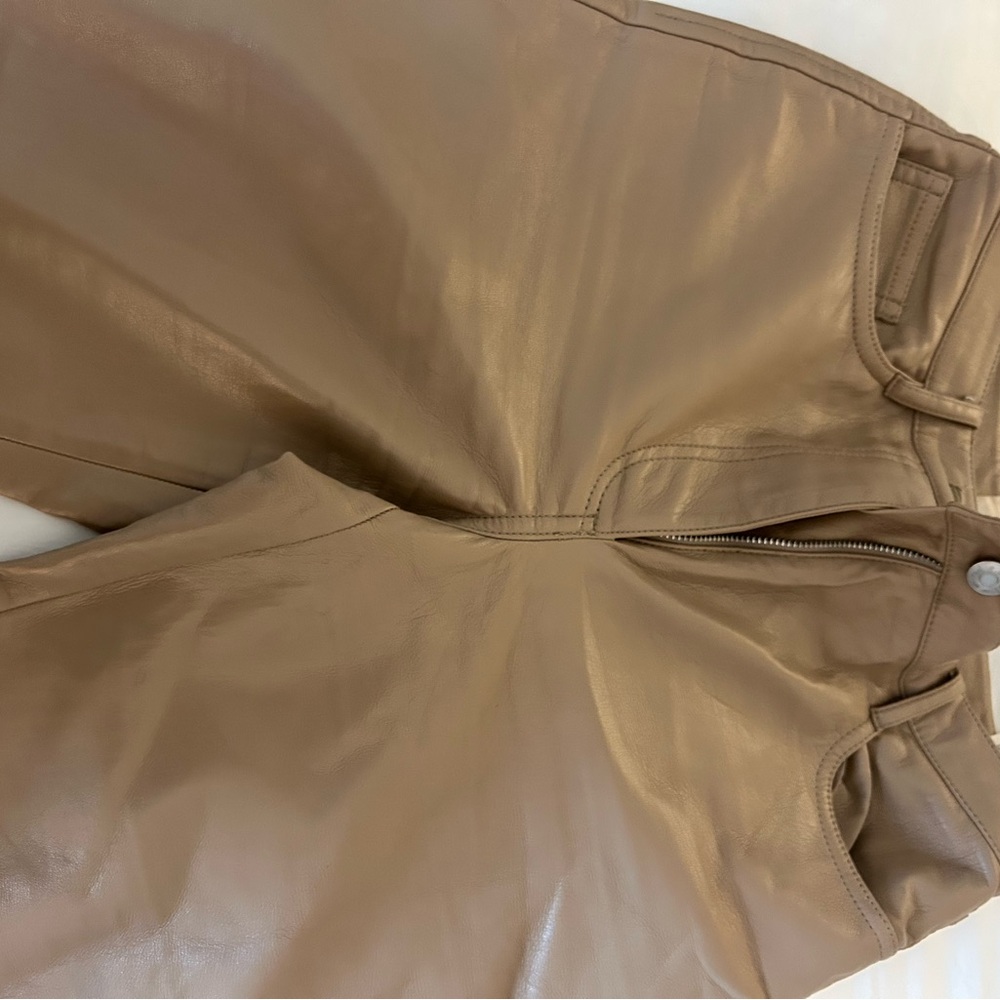 Aritzia Wilfred Beige Leather Trousers - Picture 2 of 4